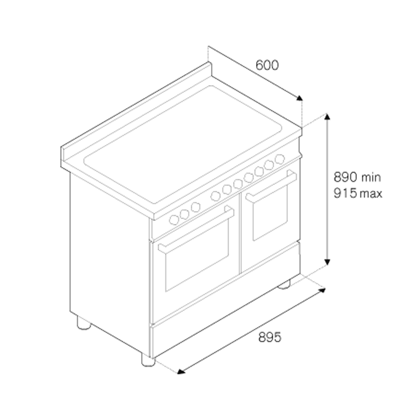 Bertazzoni Master 90cm Range Cooker Twin Oven Dual Fuel Matt White MAS95C2EBIC