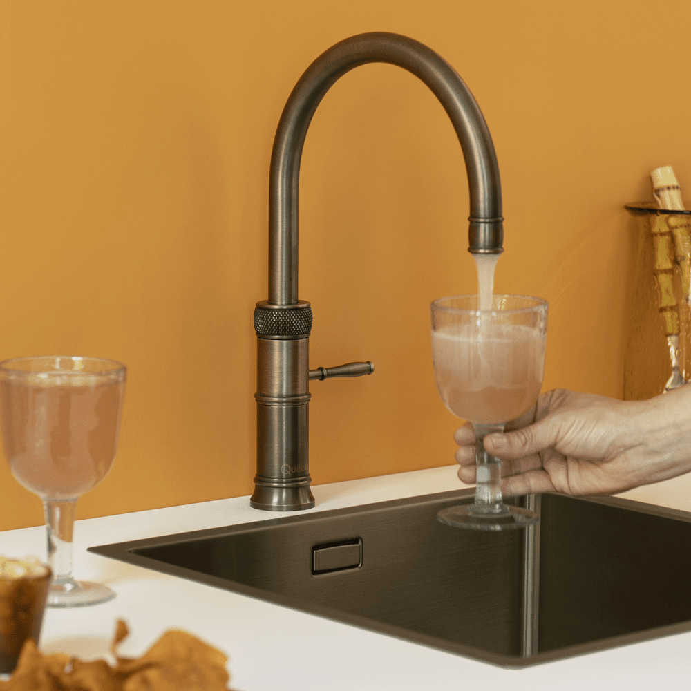 Quooker CFNRPTB Combi+ Classic Fusion Round Boiling Water Tap COMBI+ CLASSIC FUSION ROUND PTN – PATINATED BRASS.