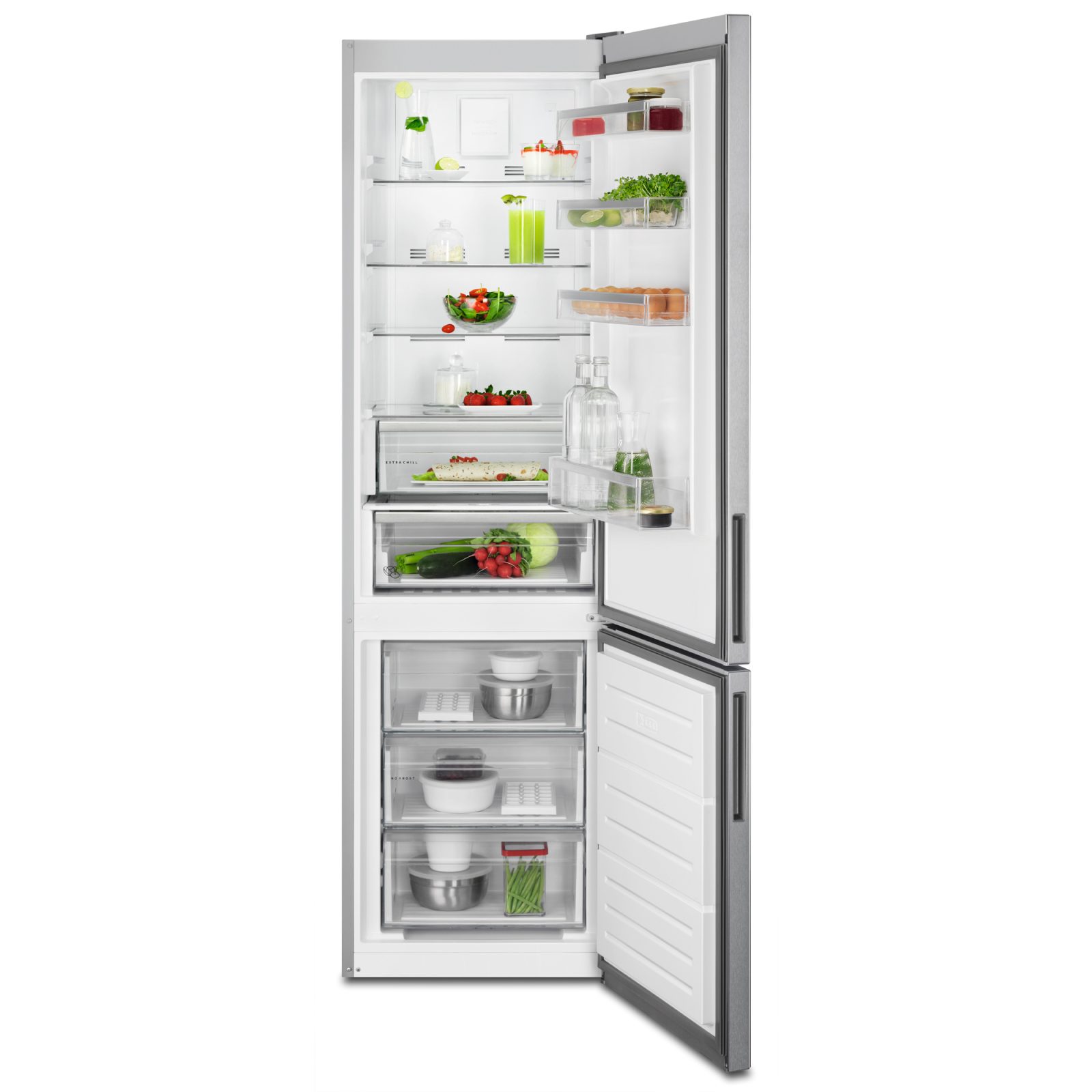 AEG 201cm 60/40 TwinTech® Frost Free Freestanding Fridge Freezer RCB636E2MX – Stainless Steel