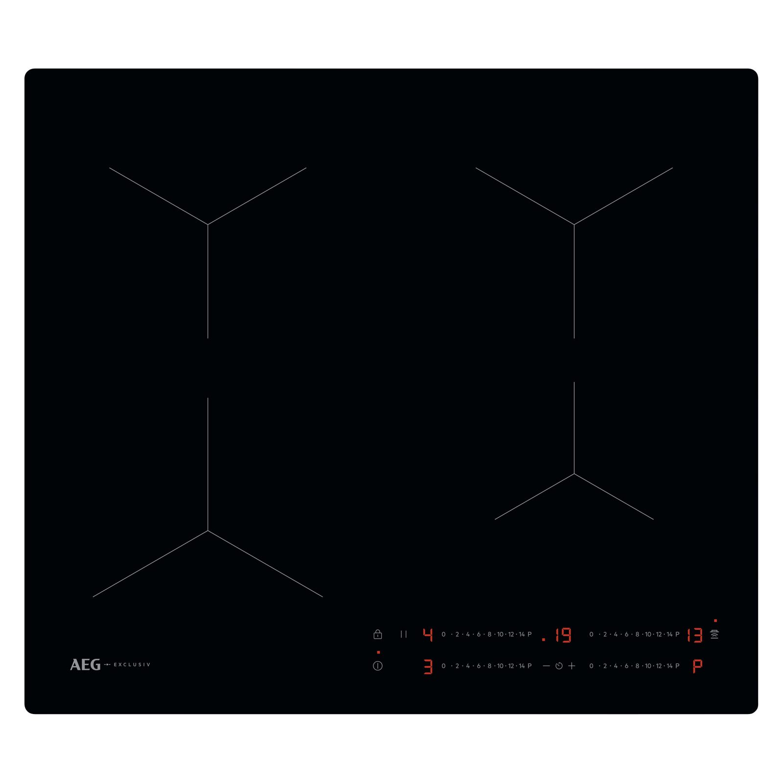 AEG Exclusiv 58cm Series 5000 Frameless 4 Zone Induction Hob TO64IA00CB – Black