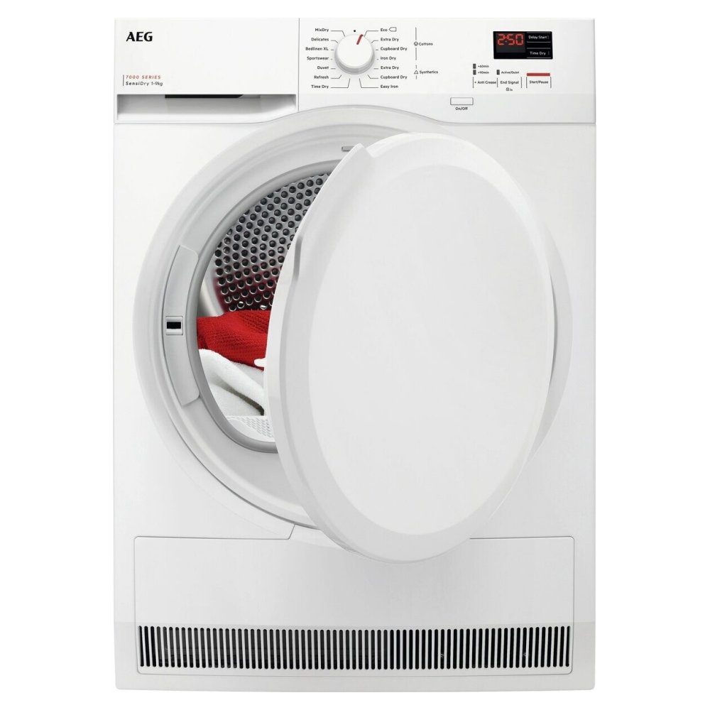 AEG Series 7000 9kg Heat Pump Condenser Dryer TR709G0Z – WHITE.