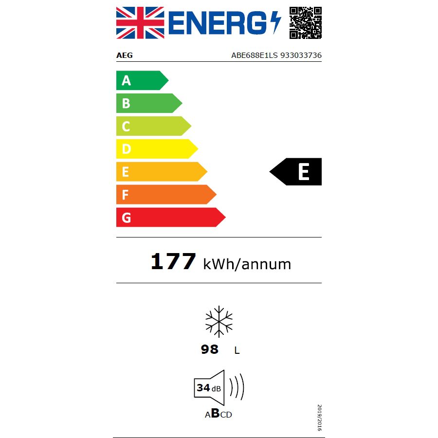 AEG Series 6000 88cm Integrated In Column Freezer ABE688E1LS