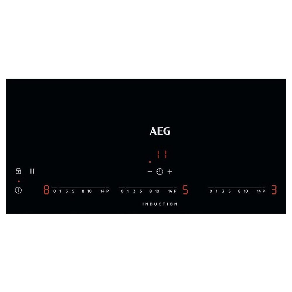 AEG 91cm Series 3000 MaxiSense Bevelled Edge 3 Zone Induction Hob IKK93431FB – BLACK