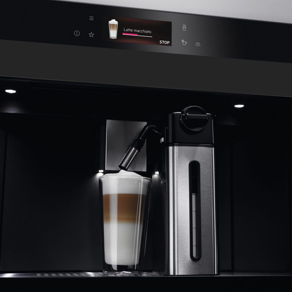 AEG 45cm Fully Automatic Built In Coffee Machine KKA894500T – MATTE BLACK