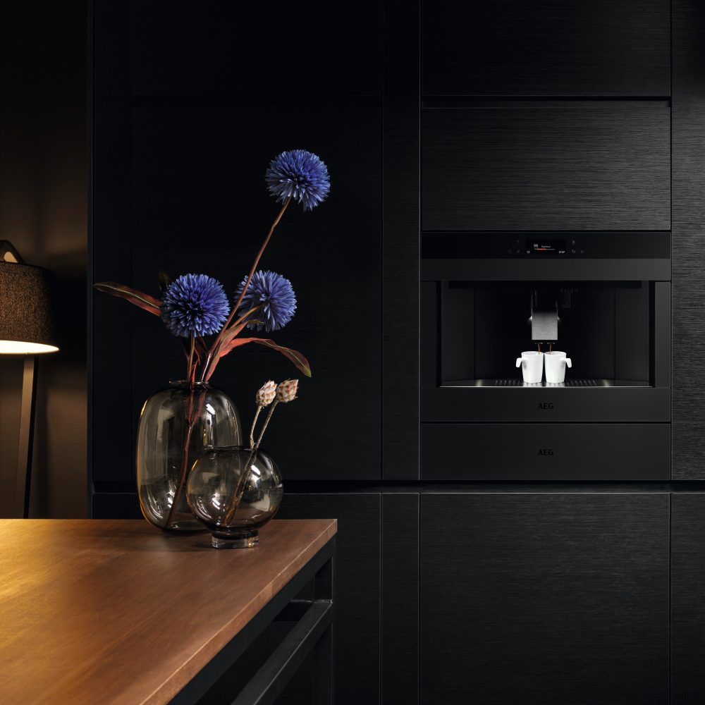 AEG 45cm Fully Automatic Built In Coffee Machine KKA894500T – MATTE BLACK