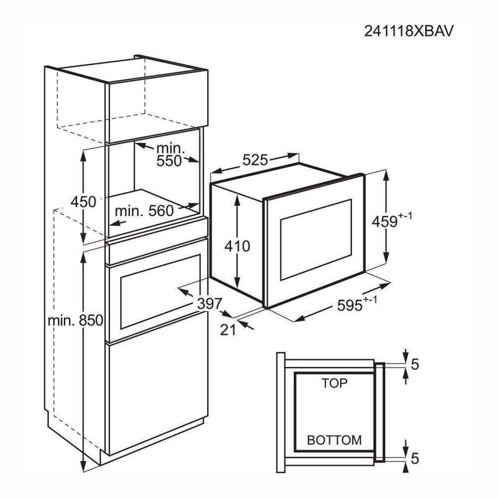 AEG Built In Microwave For Tall Housing OB6SM261UB – Black