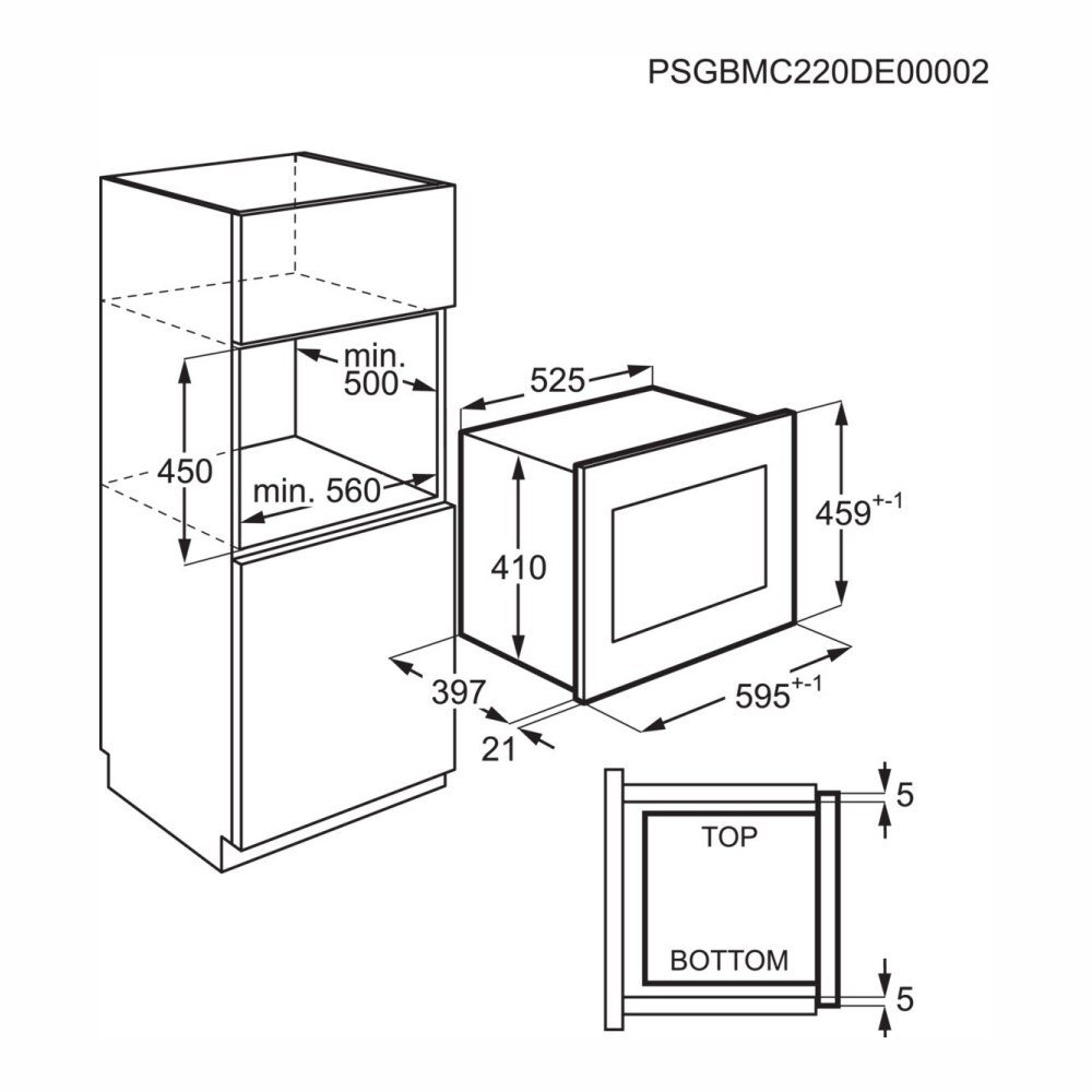 AEG Built In Microwave For Tall Housing OB6SM261UB – Black