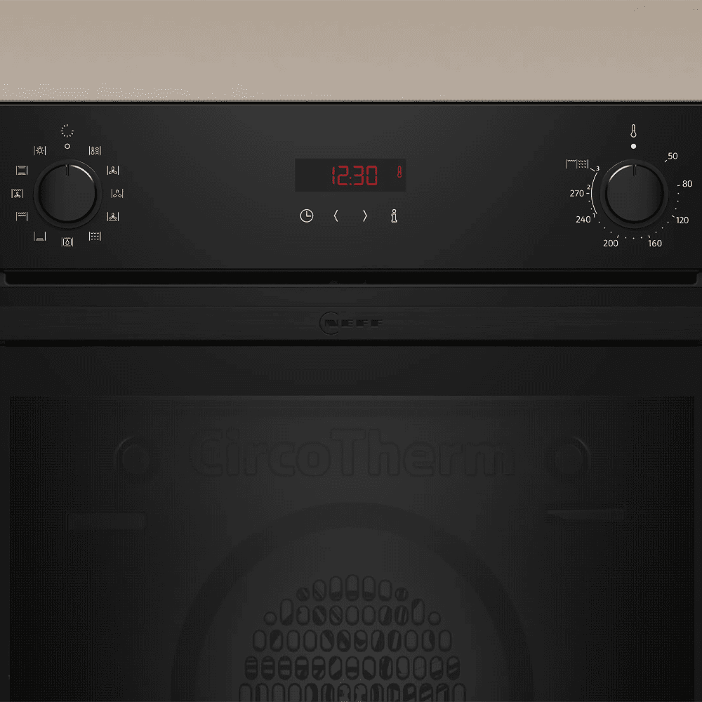 Neff N30 CircoTherm Pyrolytic Multifunction Single Oven B2DCG7AK3B – Black