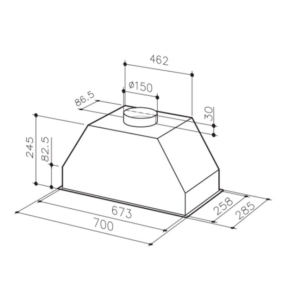 Britannia Intimo 70cm Wide Canopy Hood With ASC P780-70A – Stainless Steel