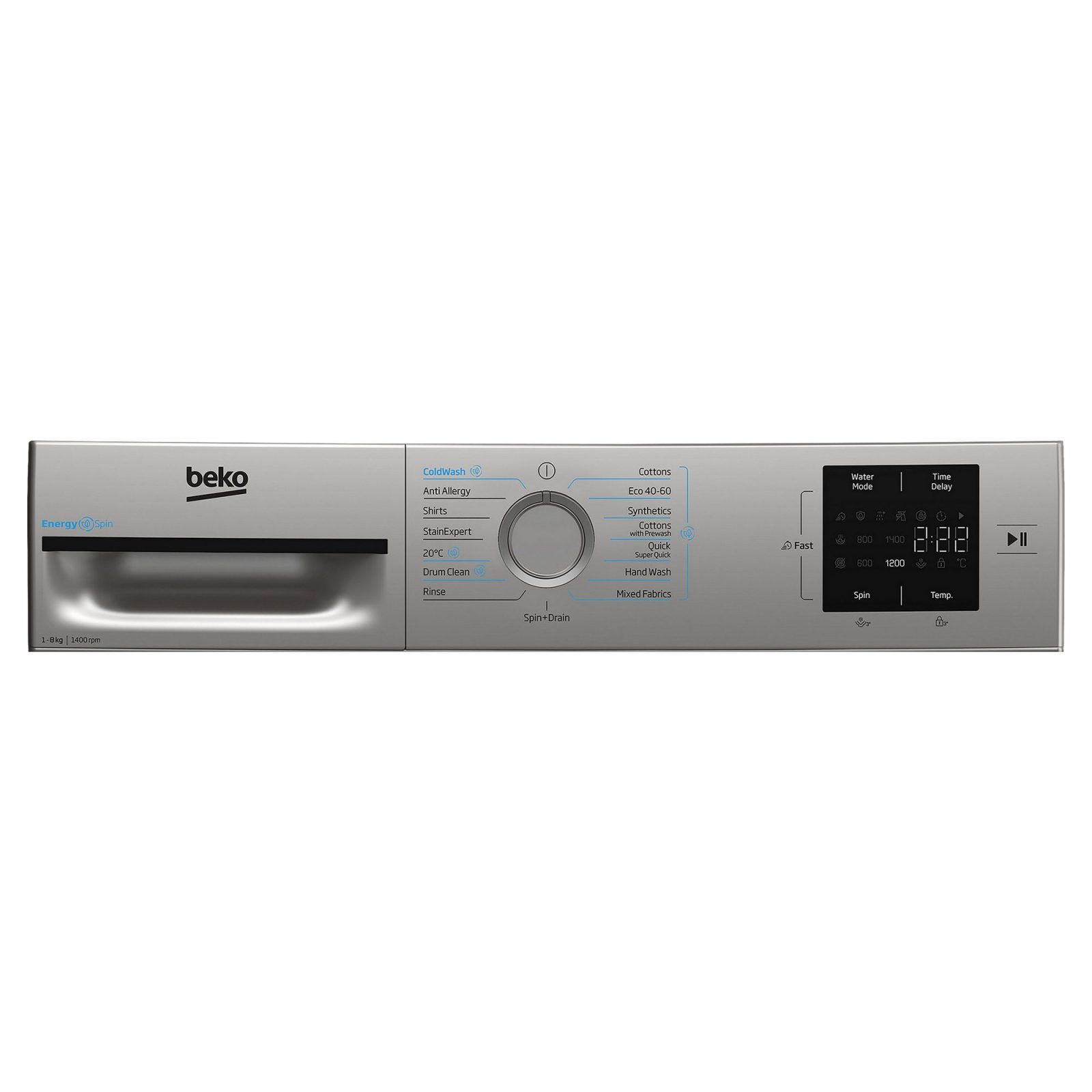 Beko 8kg Washing Machine 1400rpm BMN3WT3841S – Silver
