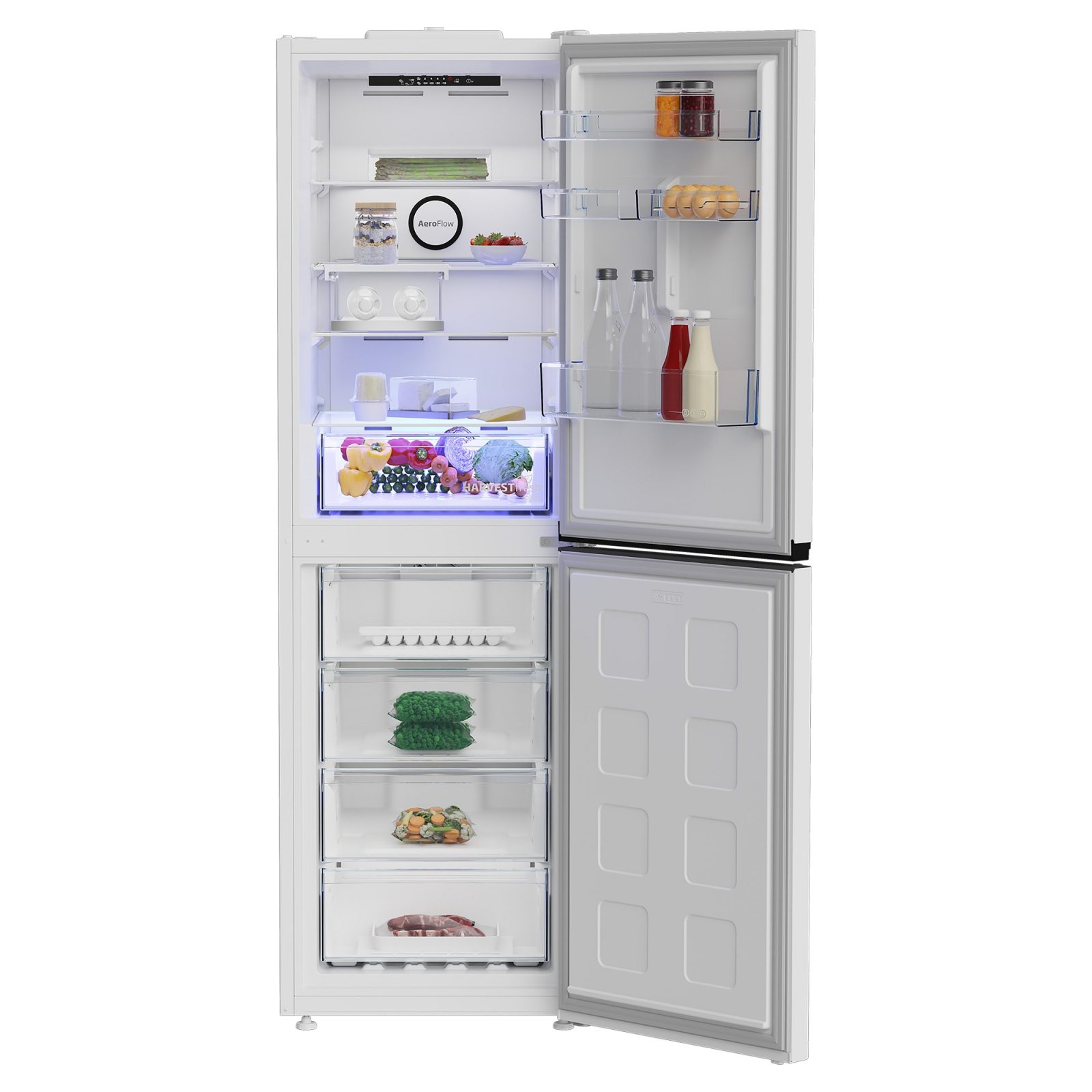 Beko 60cm Frost Free Fridge Freezer CNG4692VW – White