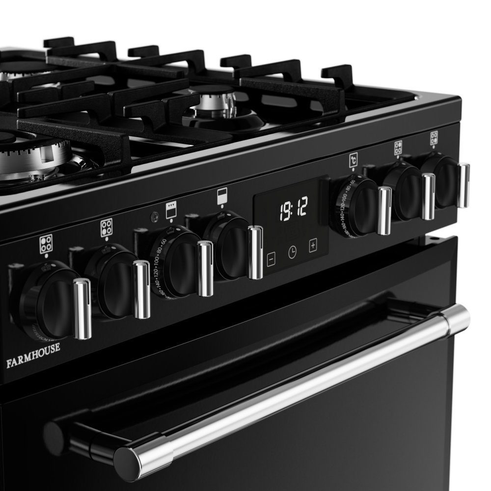 Belling Farmhouse 60DF Dual Fuel Mini Range Cooker 444411813 - BLACK