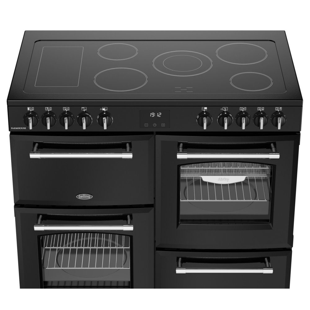 Belling Farmhouse 100E Ceramic Range Cooker 444411826 – BLACK