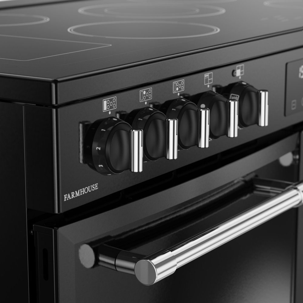 Belling Farmhouse 100E Ceramic Range Cooker 444411826 – BLACK