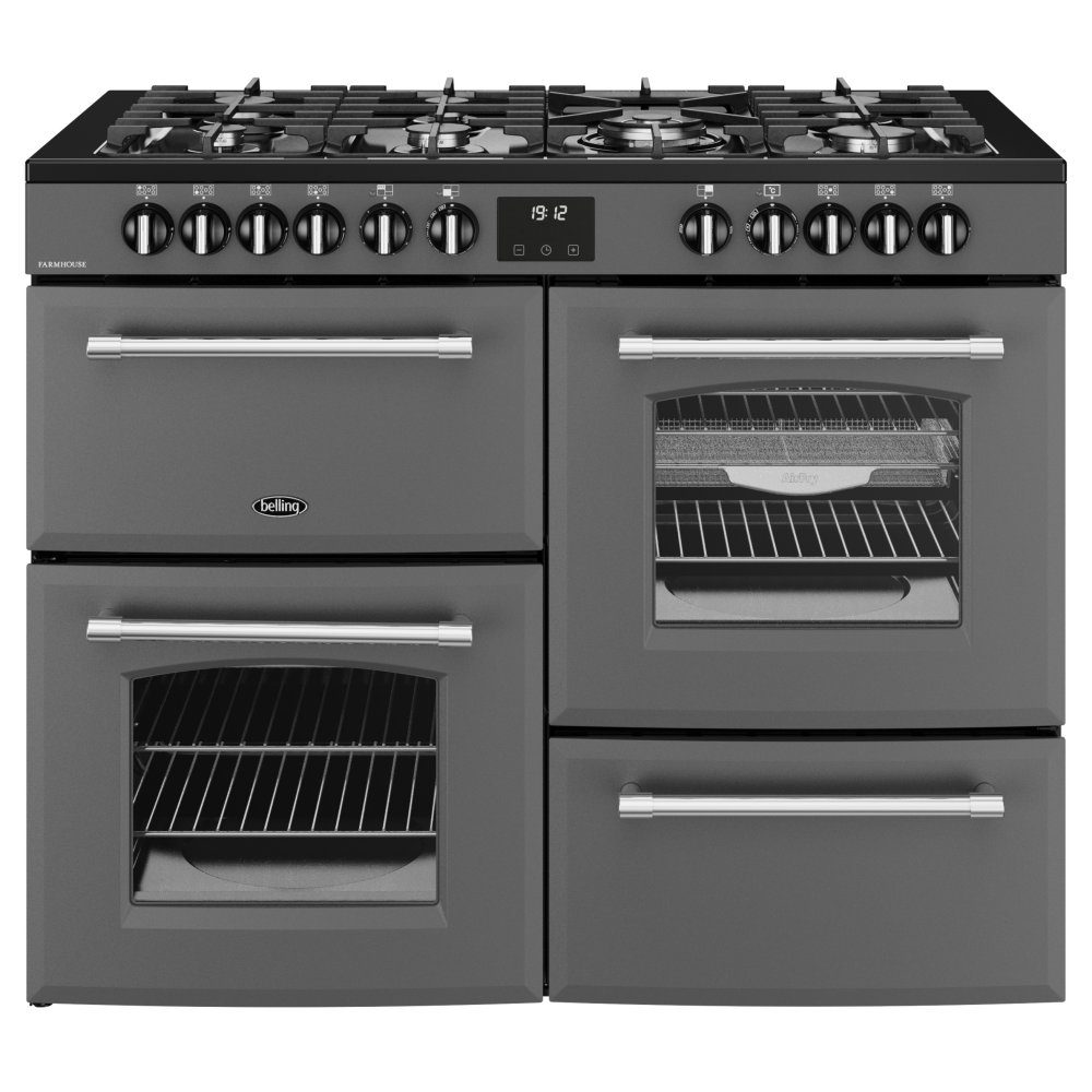Belling Farmhouse 110DF Dual Fuel Range Cooker 444411837 – ANTHRACITE