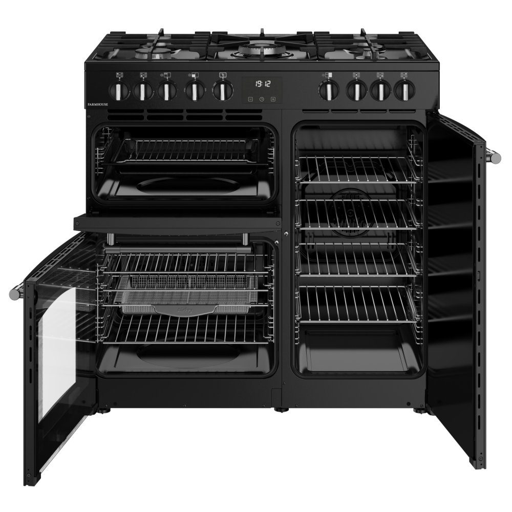 Belling Farmhouse 90DF Dual Fuel Range Cooker 444411820 – BLACK