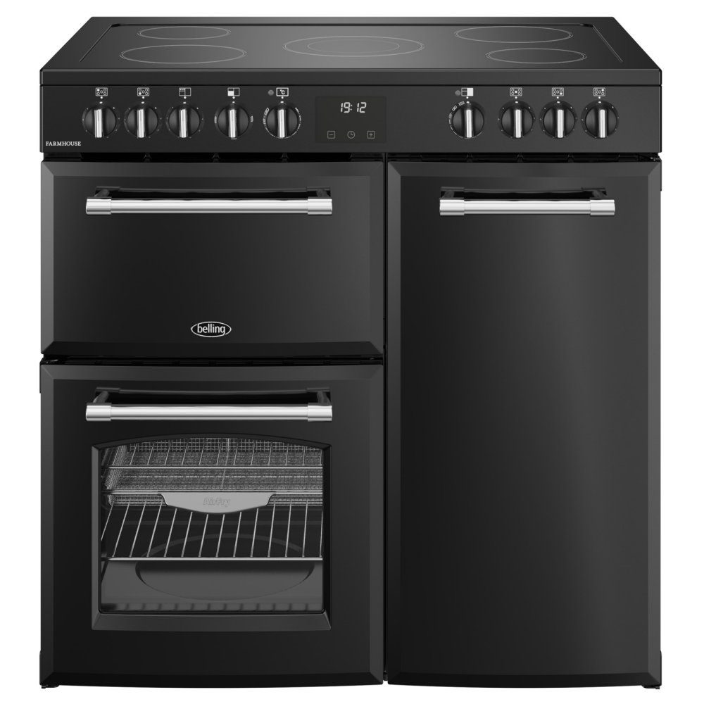 Belling Farmhouse 90E Ceramic Range Cooker 444411817 – BLACK