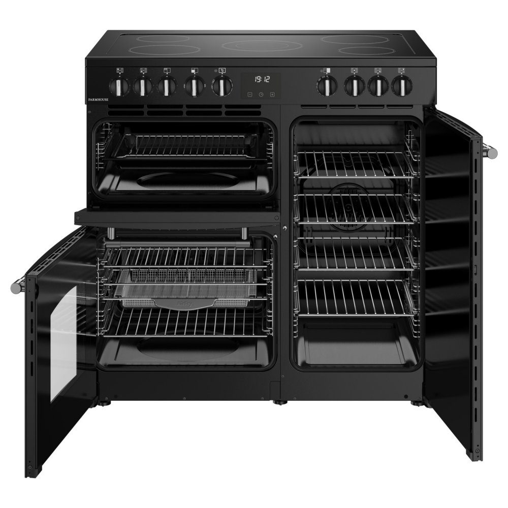 Belling Farmhouse 90E Ceramic Range Cooker 444411817 – BLACK