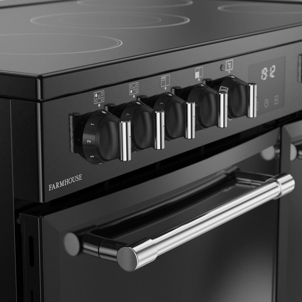Belling Farmhouse 90E Ceramic Range Cooker 444411817 – BLACK