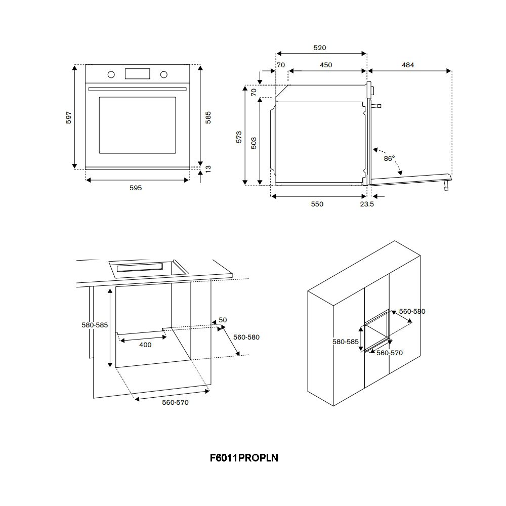 Bertazzoni Professional Series Pyrolytic Single Oven F6011PROPLN – Carbonio