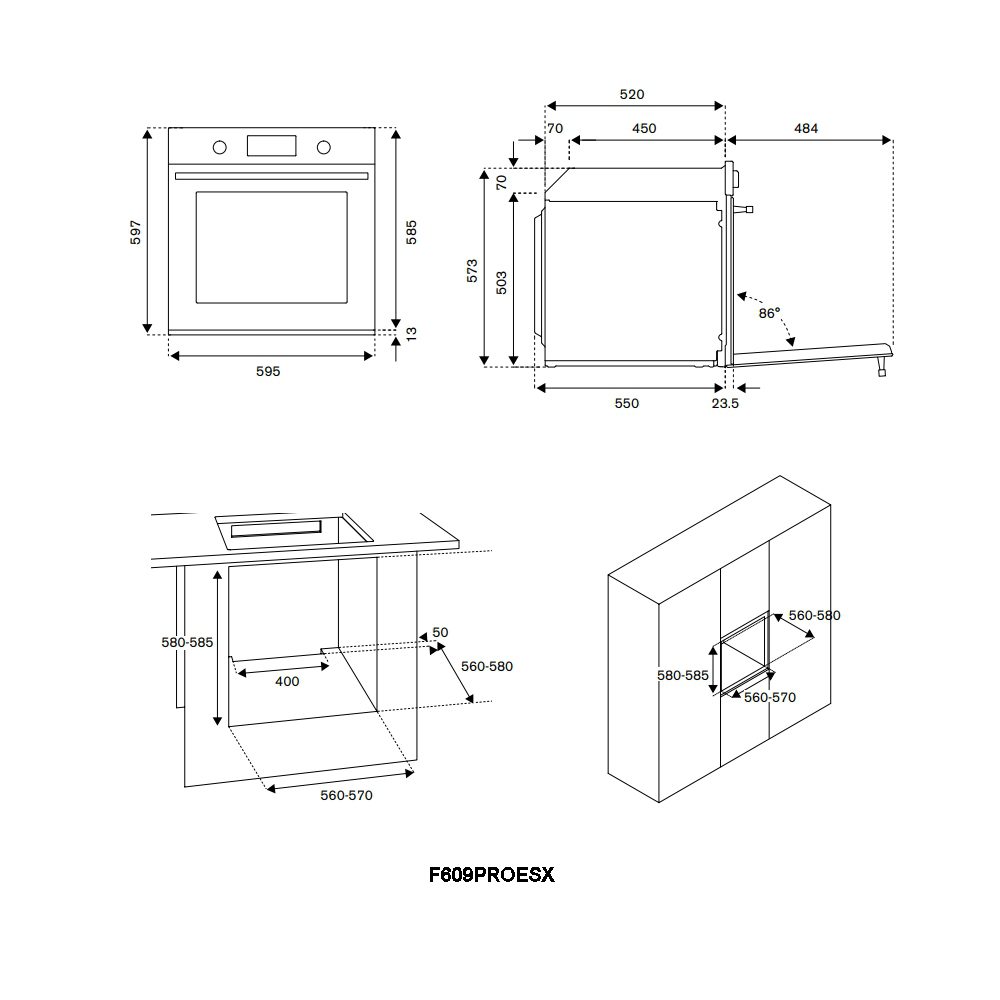 Bertazzoni Professional Series Single Oven F609PROESX – Stainless Steel