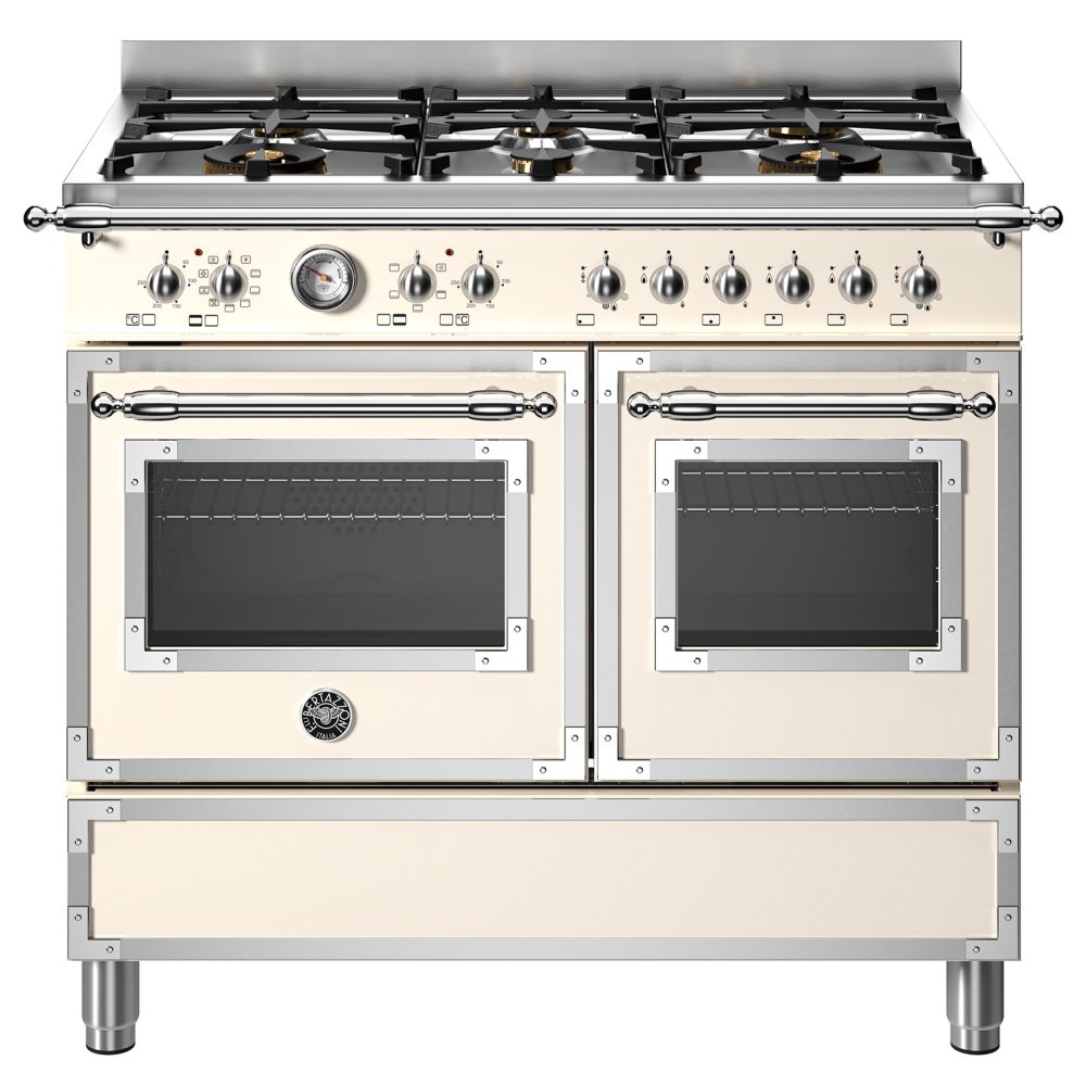 Bertazzoni 100cm Heritage Dual Fuel Range Cooker HER106L2EAVT – IVORY