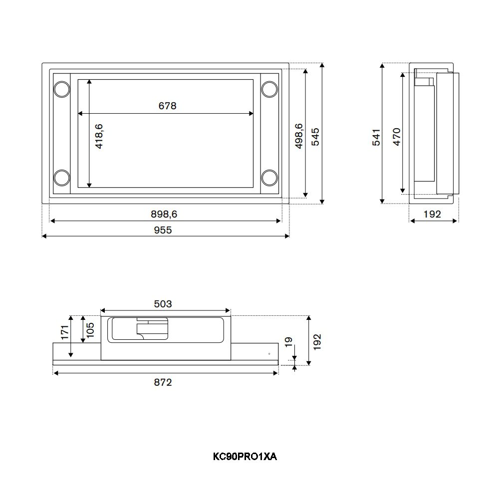 Bertazzoni 95cm Professional Series Ceiling Hood KC90PRO1XA – Stainless Steel