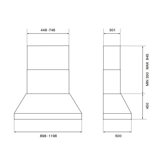 Bertazzoni 120cm Professional Series Chimney Hood KPH120MASXT – Stainless Steel