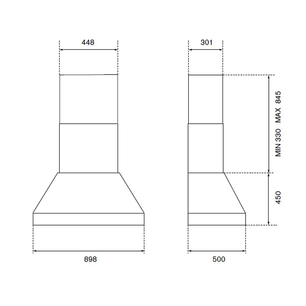 Bertazzoni 90cm Professional Series Chimney Hood KPH90MASXT – Stainless Steel