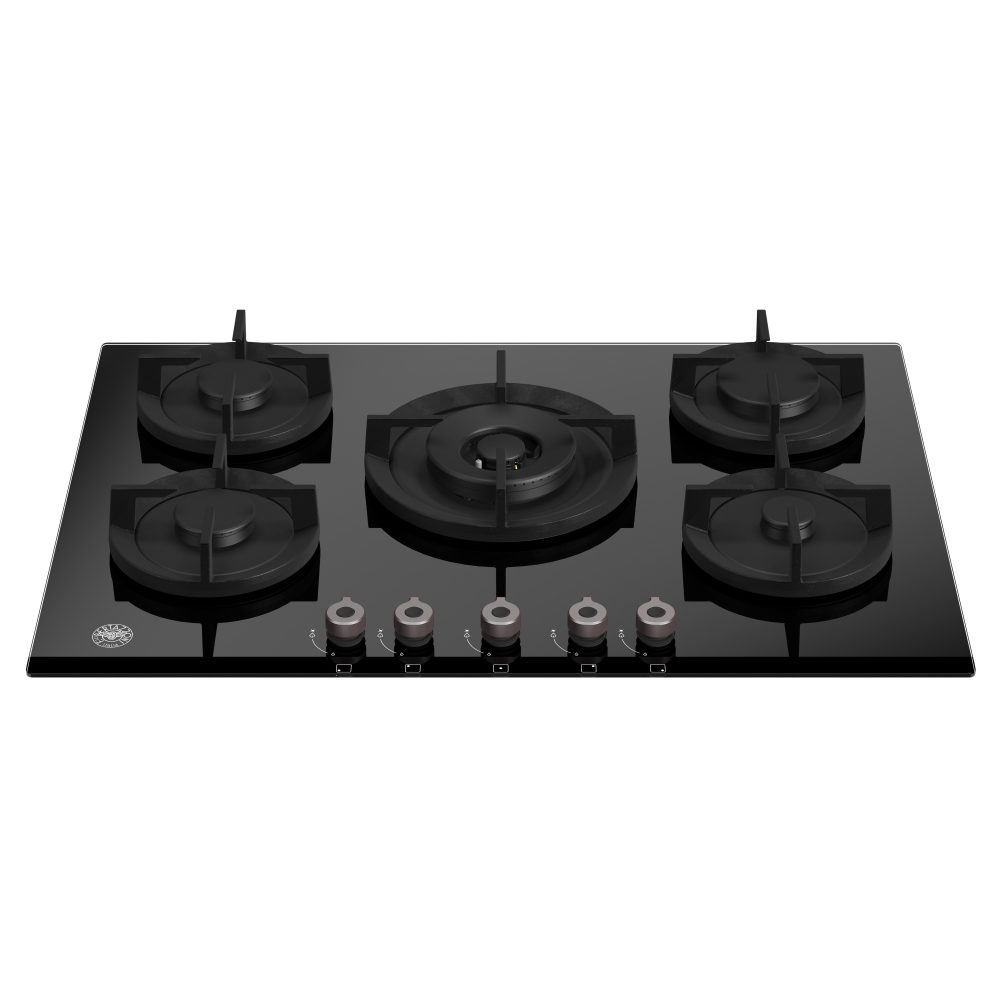 Bertazzoni 75cm Professional Series 5 Burner Gas On Glass Hob P755CPROGNE – Black