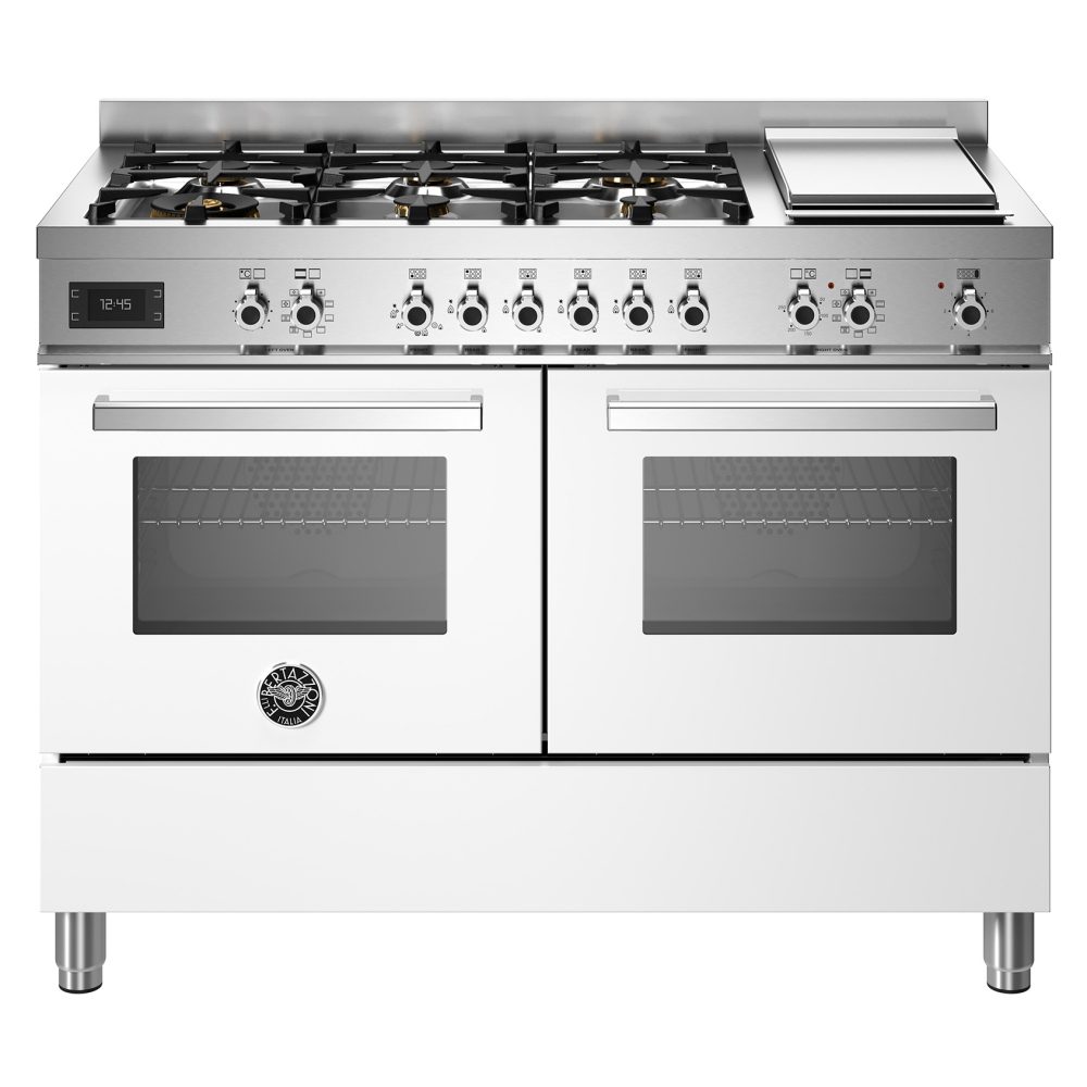 Bertazzoni 120cm Professional Dual Fuel Range Cooker PRO126G2EBIT – WHITE