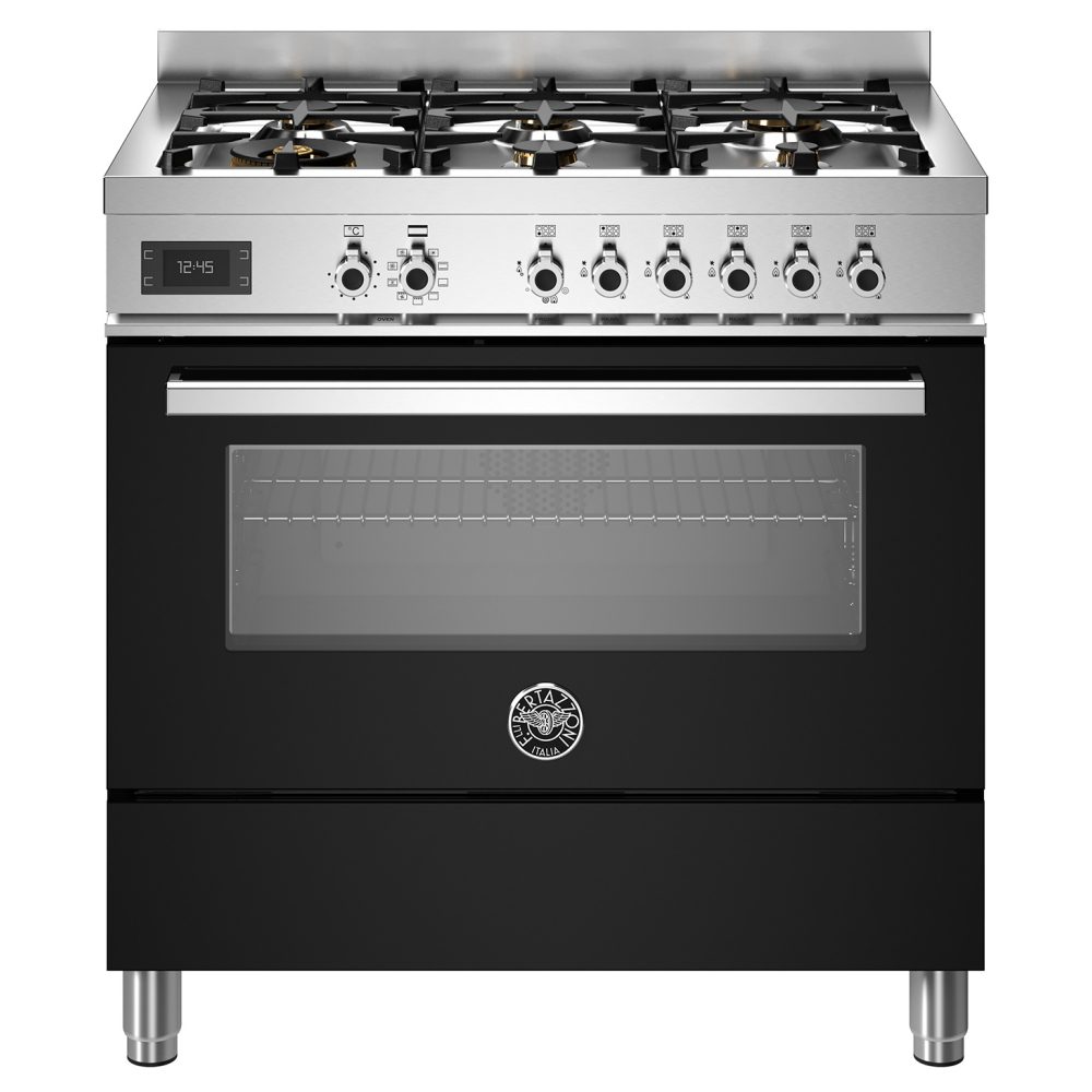 Bertazzoni 90cm Professional Dual Fuel Range Cooker PRO96L1ENET – BLACK