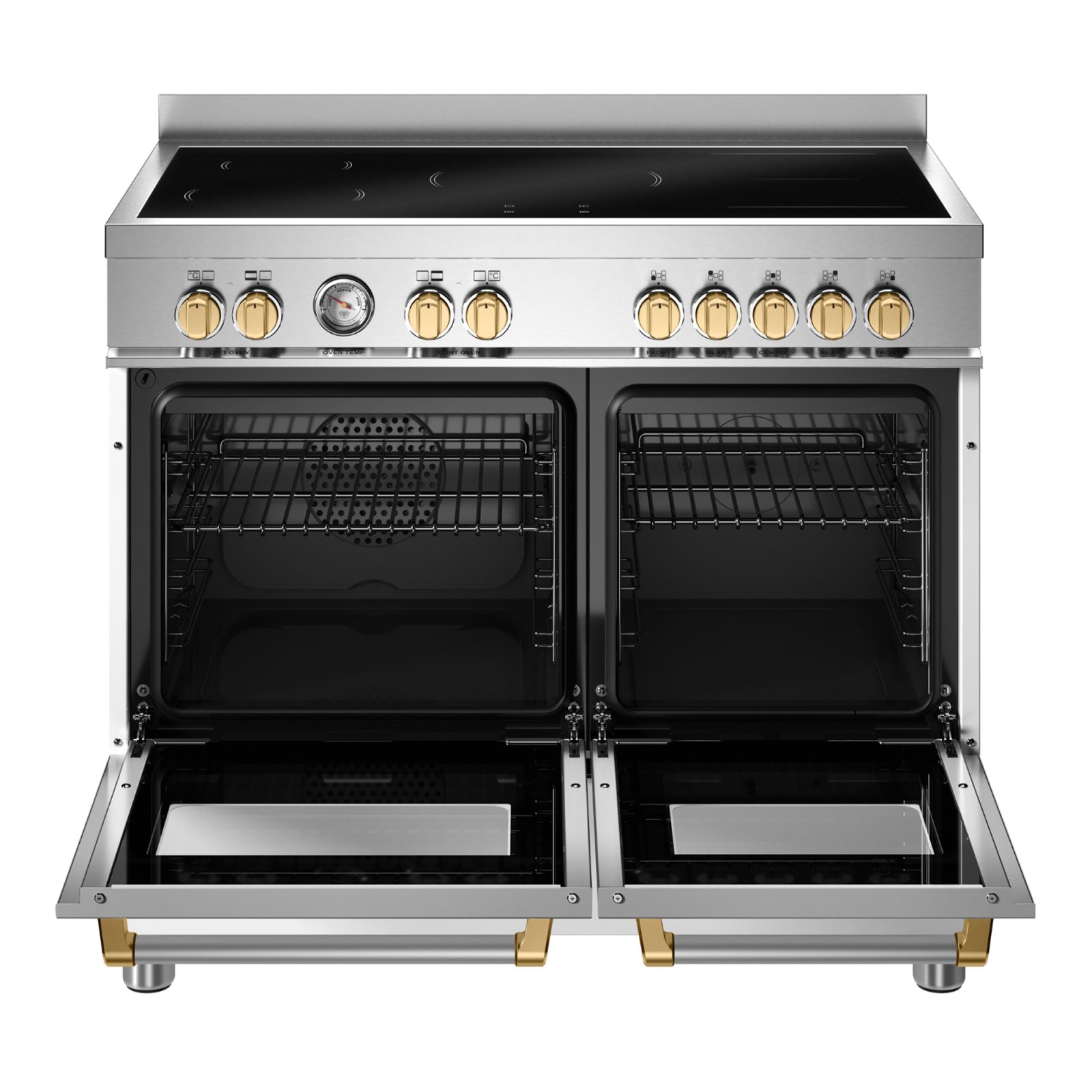 Bertazzoni 100cm Master Series Induction Range Cooker MAS105I2EXGC2 - Stainless Steel with Gold Trim