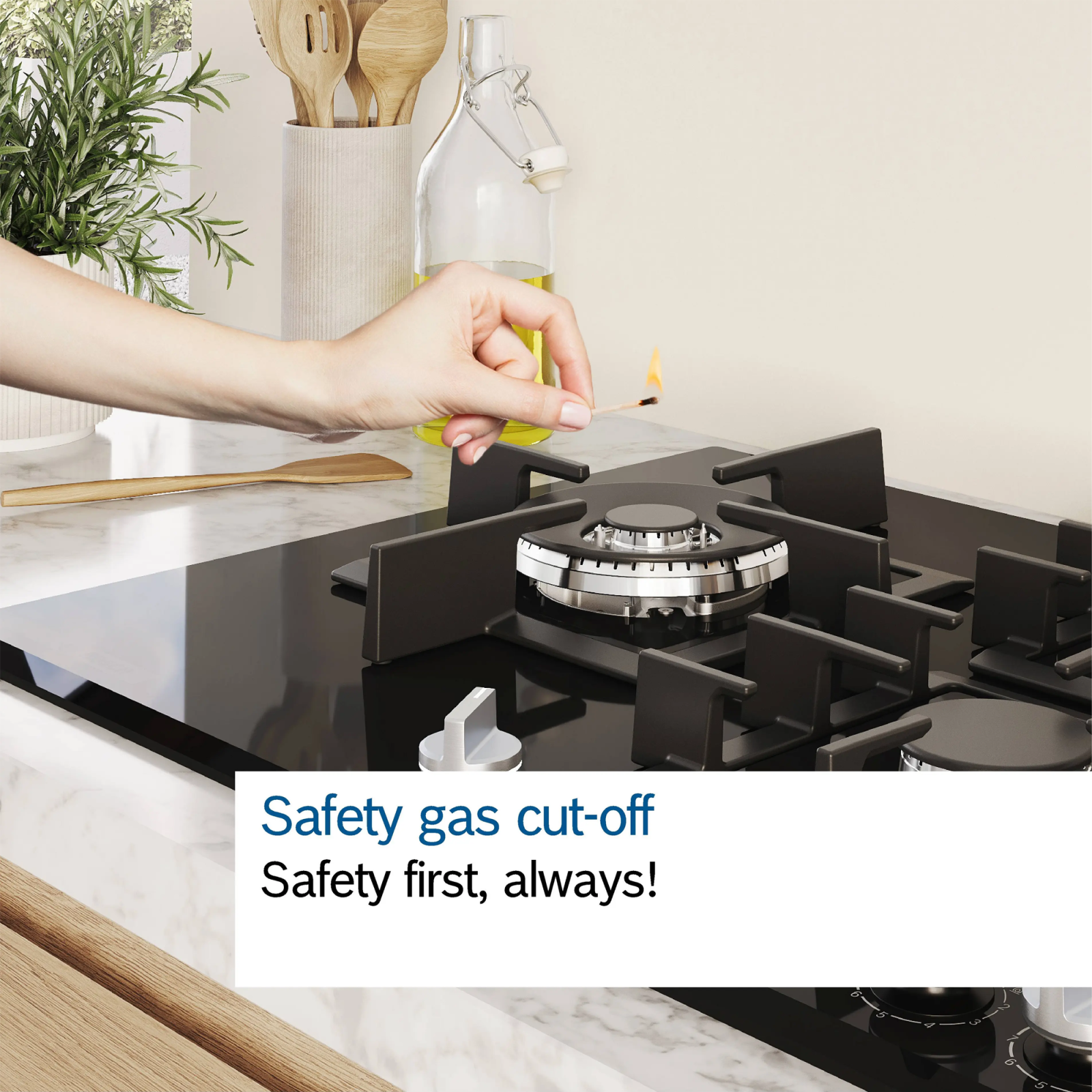 Bosch Series 4 75cm Frameless 5 Burner Gas Hob PGM7B5K90 – Stainless Steel