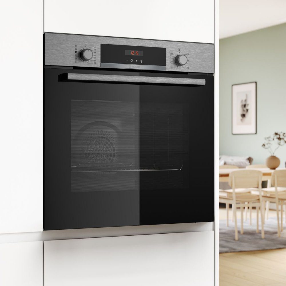 Bosch Series 4 Pyrolytic Multifunction Single Oven HQA574BS3B – Stainless Steel