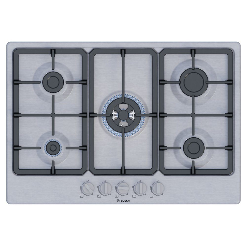 Bosch 75cm Series 4 5 Burner Gas Hob PGQ7B5K90 – Stainless Steel