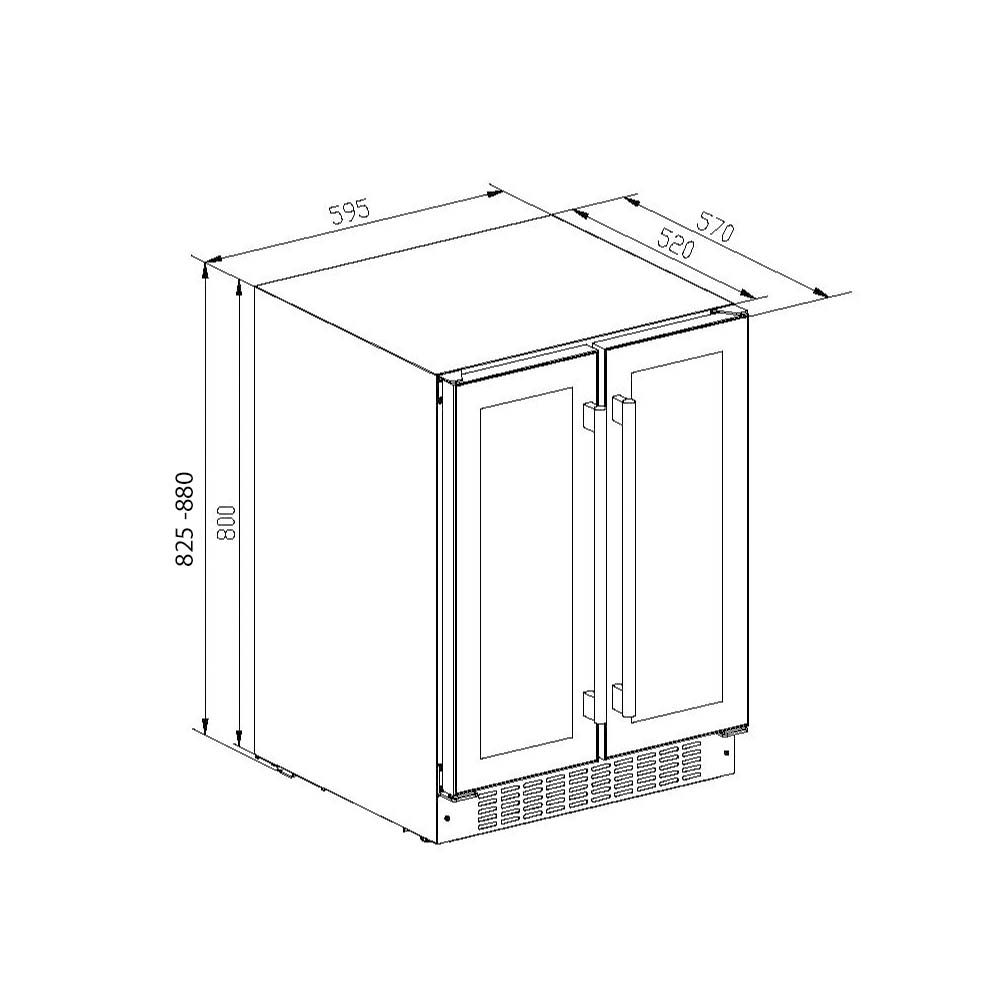 CDA 60cm Freestanding Under Counter Wine Cooler CFWC624SS – Stainless Steel