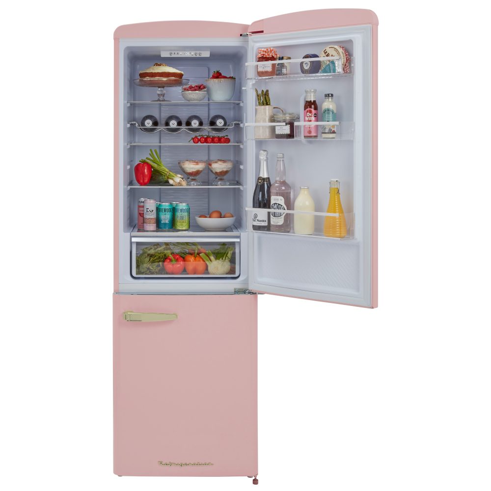 CDA 60cm Retro Frost Free Fridge Freezer FLORENCE TEA ROSE – PINK