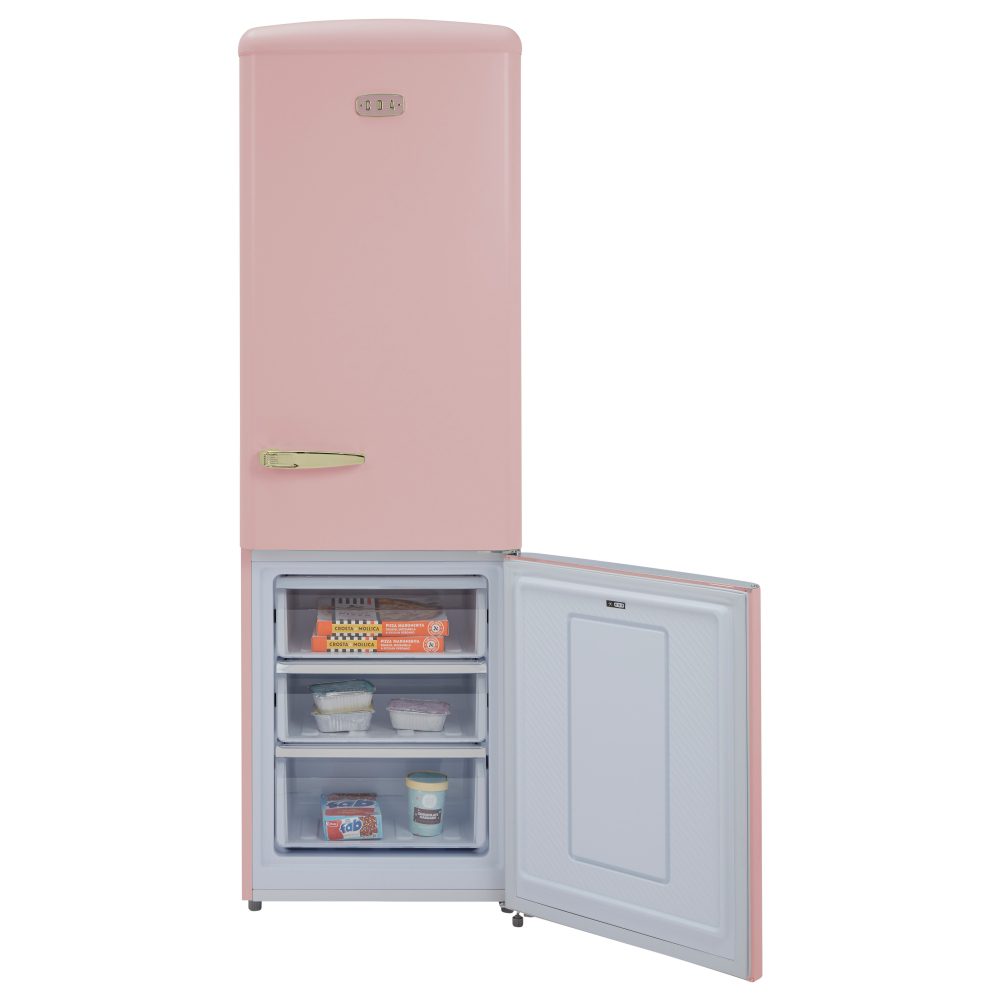 CDA 60cm Retro Frost Free Fridge Freezer FLORENCE TEA ROSE – PINK