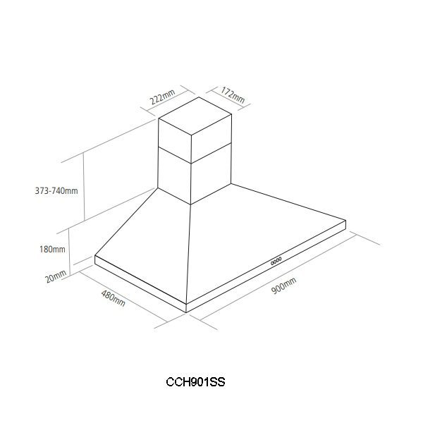Caple 90cm Chimney Hood CCH901SS – Stainless Steel