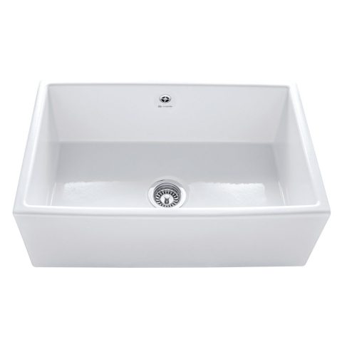 Caple  76cm Farmhouse Single Bowl Ceramic Sink CPWDS762 – White