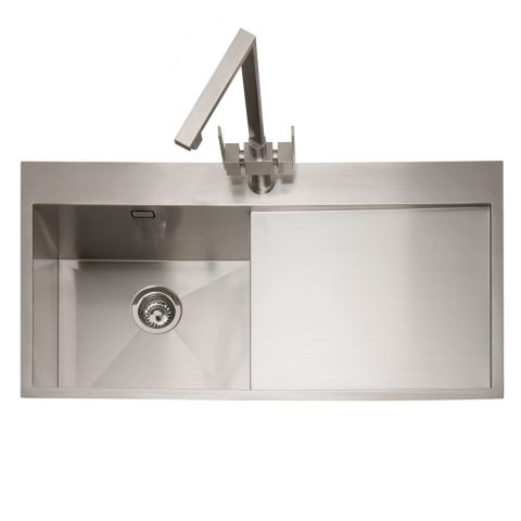 Caple  Cubit 100 Single Bowl Inset Sink Right Hand Drainer CU100/R – Stainless Steel