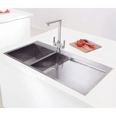 Caple  Cubit 150 1.5 Bowl Inset Sink Right Hand Drainer CU150/R – Stainless Steel