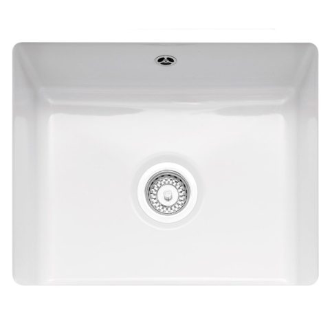 Caple  Ettra 55cm Single Bowl Ceramic Undermount Sink ETT600U – White