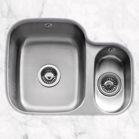 Caple  Form 150 1.5 Bowl Undermount Sink Right Hand Small Bowl FORM150R – Stainless Steel