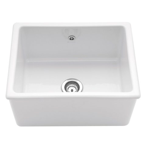 Caple   60cm Single Bowl Ceramic Sink LINGFIELD – White