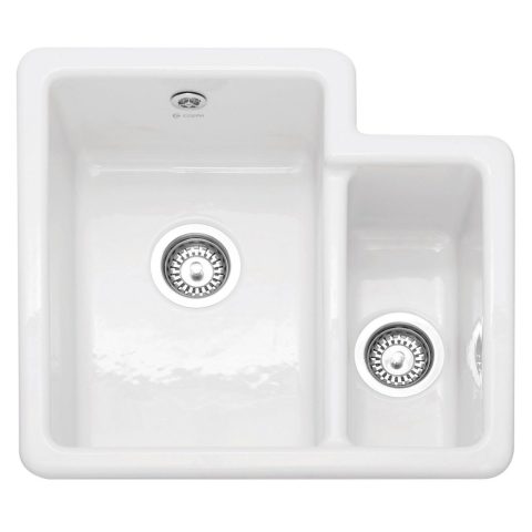 Caple  Paladin 150 1.5 Bowl Ceramic Sink Right Hand Small Bowl PAL150 – White