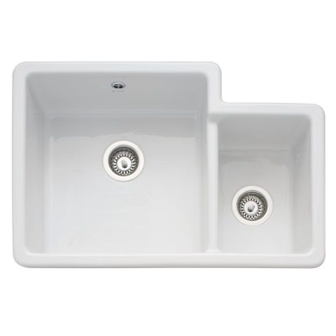 Caple  Paladin 760 1.5 Bowl Ceramic Sink Right Hand Small Bowl PAL760 – White