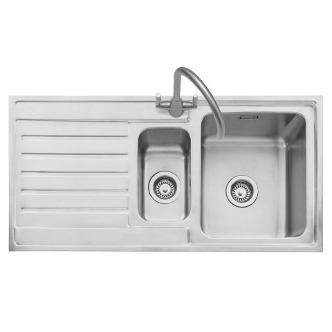 Caple  Vanga 150 1.5 Bowl Inset Sink Left Hand Drainer VA150/L – Stainless Steel