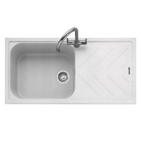 Caple  Veis 100 Single Bowl Inset Sink Reversible Drainer VEI100CW – White